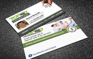 Biglietto da visita Agente TopRE e retro scrivibile per appunti