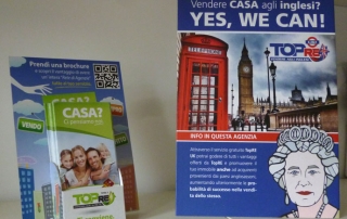 Brochure TopRE e portabrochure da banco - Display TopRE UK A3